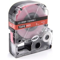 Vhbw - Label Tape compatible with Epson OK300, OK200, OK500P, LW-400, LW-300, LW-900P, LW-500, LM-700 Label Printer 9 mm, White on Red