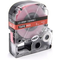 Vhbw - Label Tape compatible with KingJim SR3900C, SR150, SR3900P, SR3700P, SR330, SR300TF, SR180, SR230C Label Printer 9 mm, White on Red