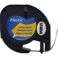 Vhbw - Label Tape Plastic Replacement for Dymo 91222, S0721670 for Label Printer 4m x 12 mm, Black on Yellow, plastic