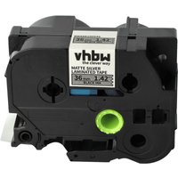 vhbw Label Tape Replacement for Brother HGE-M961 for Label Printer 8m x 36 mm, Black on Matt-Silver, plastic, Laminated