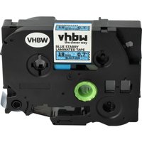 Vhbw - Label Tape Replacement for Brother TZE-541L1 for Label Printer 8m x 18 mm, Black on Blue (Glitter), Laminated