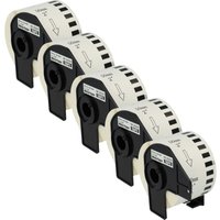 Vhbw - 5x Label Roll with Holder 50mm x 30.48m (1 Label) compatible with Brother pt QL-710WSP, QL-720 Label Maker - Premium