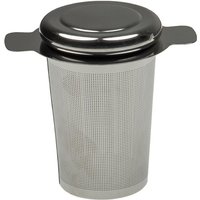 vhbw Tea Strainer compatible with Vorwerk Thermomix TM Friend Food Processor - Tea Filter with Lid, Stainless Steel, for 1 - 2.2 Litre Tea, Silver