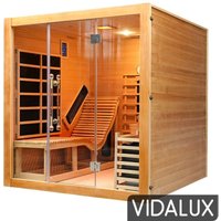 Vidalux 2 - 3 Person 'Relax' Hybrid Bench Sauna With Traditional & FAR Infrared Complete Heat