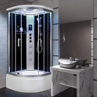 Miami 900 Steam Shower 900 x 900-Black - Vidalux