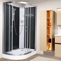 Pure e Black 1200 x 800 Electric Right Shower Cabin Triton Lux Metal 9.5KW - Vidalux