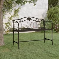 2-Seater Garden Bench 104 cm Black Steel Vidaxl