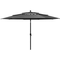 3-Tier Garden Parasol with Aluminium Pole Anthracite 3.5 m Vidaxl