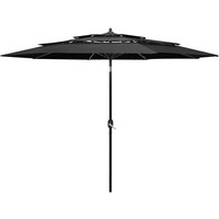 3-Tier Garden Parasol with Aluminium Pole Anthracite 3 m Vidaxl