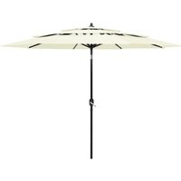 3-Tier Garden Parasol with Aluminium Pole Sand 3 m Vidaxl