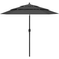 3-Tier Garden Parasol with Aluminium Pole Anthracite 2.5 m Vidaxl