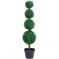 Artificial Boxwood Plant with Pot Ball Shaped Green 90 cm Vidaxl