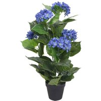 Artificial Hydrangea Plant with Pot 60 cm Blue Vidaxl