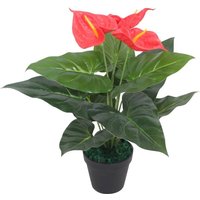 Artificial Anthurium Plant with Pot 45 cm Red and Yellow vidaXL