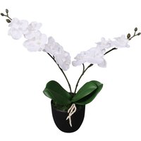 Artificial Orchid Plant with Pot 30 cm White vidaXL