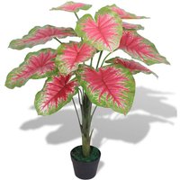 Artificial Caladium Plant with Pot 85 cm Green and Red vidaXL