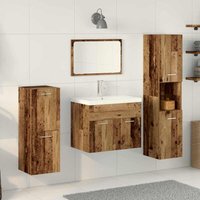 Vidaxl - Bathroom Furniture Set 4 pcs Old Wood 30 x 30 x 130 cm