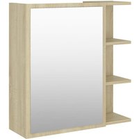 Bathroom Mirror Cabinet Sonoma Oak 62.5x20.5x64 cm Engineered Wood Vidaxl