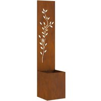 Garden Privacy Screen Floral Rusty 32 x 140 cm Weathering steel vidaXL