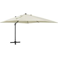 Cantilever Garden Parasol with Pole and led Lights Sand 300 cm Vidaxl