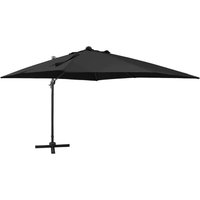 Cantilever Garden Parasol with Pole and LED Lights Black 300 cm vidaXL