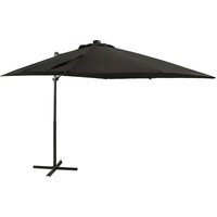 Cantilever Garden Parasol with Pole and led Lights Black 250 cm Vidaxl