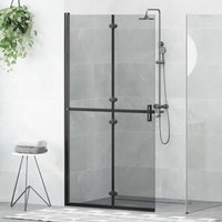 Walk-in shower wall Black and dark transparent 100 x 190 cm vidaXL