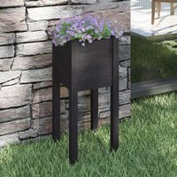 Garden Planter Black 31x31x70 cm Solid Pinewood Vidaxl
