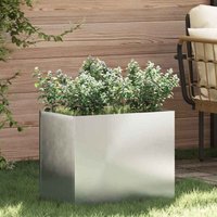 Garden Planter Silver 50 x 32 x 40 cm Galvanised steel Vidaxl