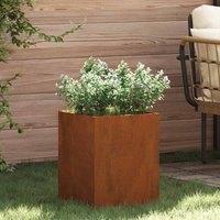 Garden Planter Brown 32 x 32 x 40 cm Weathered steel vidaXL