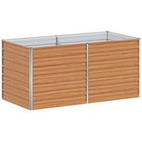 Garden Raised Bed Light Brown 160 x 80 x 77 cm Galvanised Steel vidaXL
