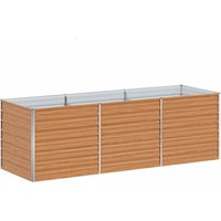 Garden Raised Bed Light Brown 240 x 80 x 77 cm Galvanised Steel vidaXL