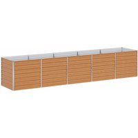 Garden Raised Bed Light Brown 400 x 80 x 77 cm Galvanised Steel vidaXL