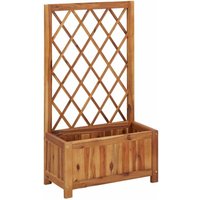 Garden Raised Bed with Trellis Solid Acacia Wood Vidaxl