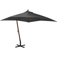 Hanging Garden Parasol with Pole Anthracite 3x3 m Solid Fir Wood Vidaxl