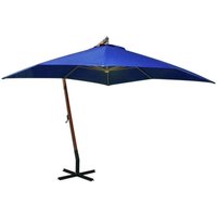 Vidaxl - Hanging Garden Parasol with Pole Azure Blue 3x3 m Solid Fir Wood