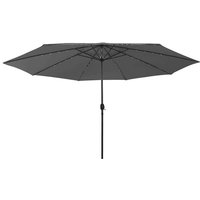 Garden Parasol with led Lights 400 cm Anthracite Vidaxl