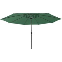 Garden Parasol with led Lights 400 cm Green Vidaxl