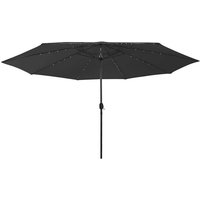 Garden Parasol with led Lights 400 cm Black Vidaxl