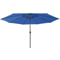 Garden Parasol with led Lights 400 cm Azure Blue Vidaxl