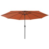 Garden Parasol with led Lights 400 cm Terracotta Vidaxl
