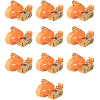 Ratchet Tie Down Straps 10pcs 0.4 Tonnes 6mx25mm Orange Vidaxl