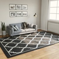 Rug Washable Black and White 190x300 cm Anti Slip Vidaxl