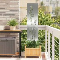 Garden Privacy Screen Silver 32 x 140 cm Galvanised steel vidaXL
