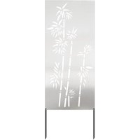 Garden Privacy Screen Floral Silver 50 x 140 cm Stainless steel vidaXL