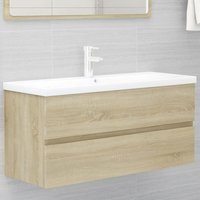 Vidaxl - Sink Cabinet with Built-in Basin Sonoma Oak Engineered Wood