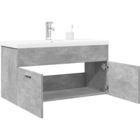 Bathroom Sink Cabinet with Built-in Basin Concrete Grey vidaXL