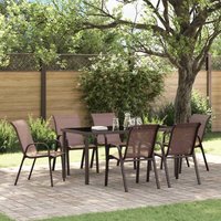 Vidaxl - Stackable Garden Chairs 6 pcs Brown Textilene Fabric