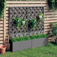 Trellis Planters 2 pcs Grey 65x33x135 cm wpc Vidaxl