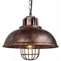 Pendant Light Industrial, Metal Hanging Ceiling Lamp Vintage Chandelier with Ø33cm Lampshade for Dining Room Kitchen Island - Rust